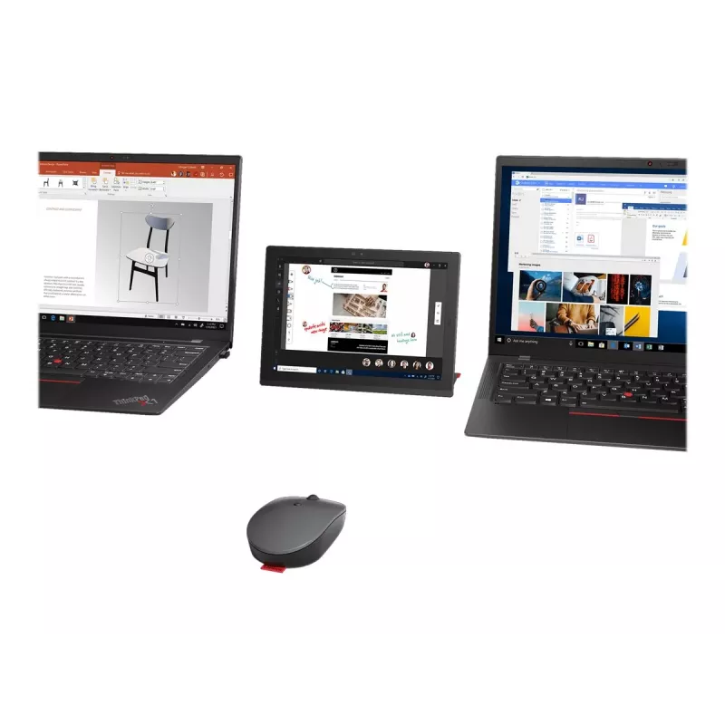 Lenovo Go Multi-Device pele Office Ambidextrous RF Wireless + Bluetooth Optical 2400 DPI