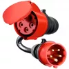 Adapteris Gemini flex 22 kW CEE sarkanam trīsfāzu strāvai 32A > CEE sarkans 16A melns 30cm