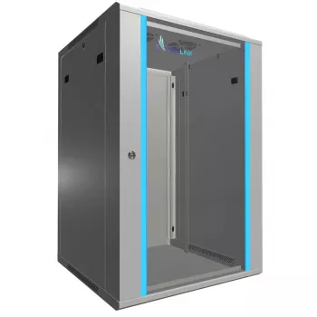 Pie sienas stiprināms statīvs Extralink Rackmount skapis 18U 600x600 pelēks atslēgas slēdzene