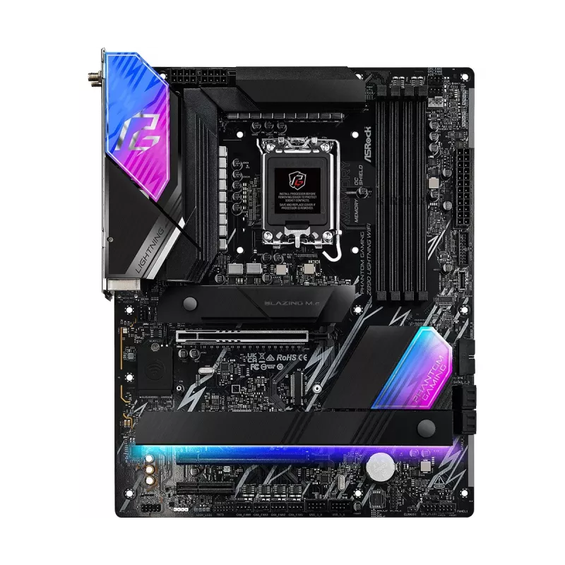 Mātesplate ASRock Z890 Lightning WiFi — Intel Z890, LGA1851, ATX, 4× DDR5, Wi‑Fi 7, 2.5Gb LAN, Thunderbolt 4