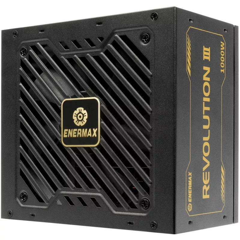 Barošanas bloks ENERMAX ERV1000G-AHG-MAC, 1000 W, 20+4 kontaktu ATX, pilnībā modulārs, 80 PLUS Gold, melns