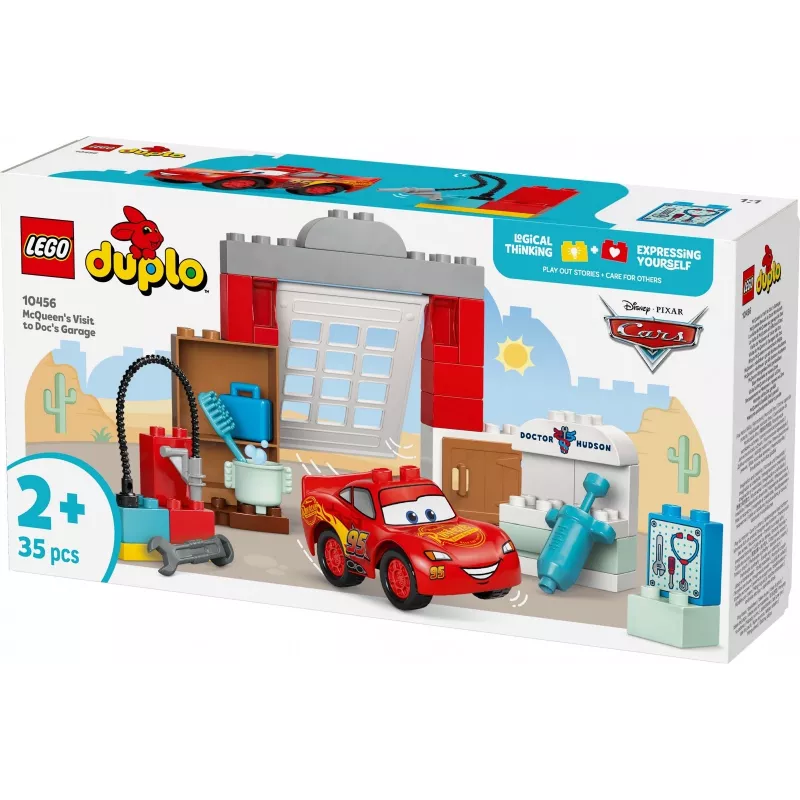 Konstruktors LEGO DUPLO 10456 Disney Zibens Makvīna vizīte pie Doka darbnīcā — 35 detaļas, piemērots bērniem no 2 gadu vecuma, lielie klucīši