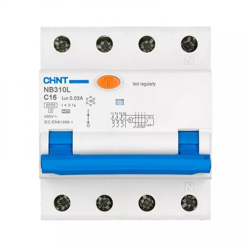 Chint | Strāvas slēdzis RCBO, NB310L/3N, 3P+N, C20, 30mA, A, 6kA | NB310L3PN30MAA20C