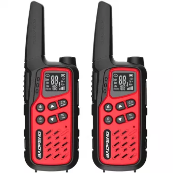 Portable walkie-talkie Baofeng BF-T25E — 16 channels, 0.5W, Li-Ion 1400mAh, set of 2 (red)