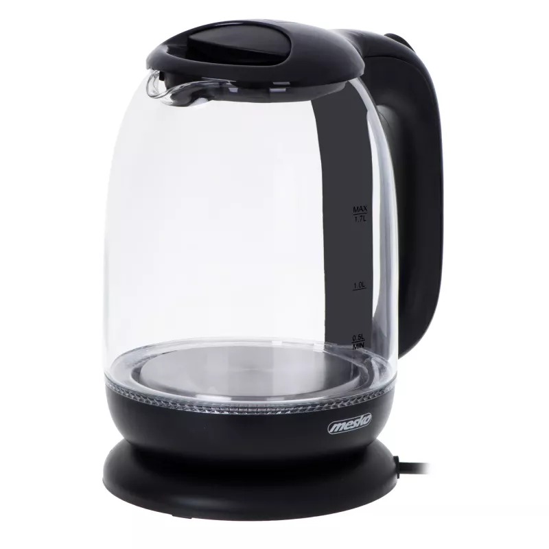 Mesko | Tējkanna | MS 1302b | Elektriskā | 2200 W | 1,7 L | Stikla | 360° grozāma pamatne | Melna