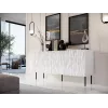 Kumode cama meble JUNGLE 152x40,5x74,5 cm balta matēta ar melnām kājām