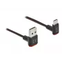 DeLOCK EASY-USB 2.0 kabelis, Type-A spraudnis uz Type-C vīrišķais leņķveida, 0,2 m, melns