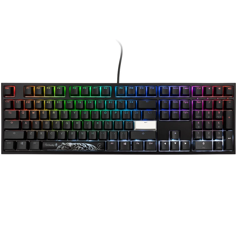 Ducky One 2 RGB tastatūra Spēļu USB QWERTY Melna Mehāniska Ar vadu