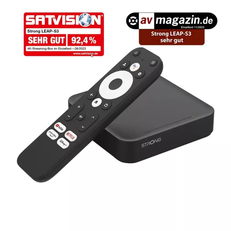 STRONG LEAP-S3 Smart TV Box melns 4K Ultra HD 16 GB Wi-Fi Ethernet LAN
