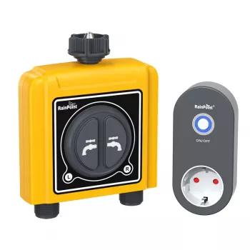 Apūdeņošanas kontrolieris RainPoint TTV203FRF 2 zonu ar lietotnes atbalstu, modelis TTV203FRF