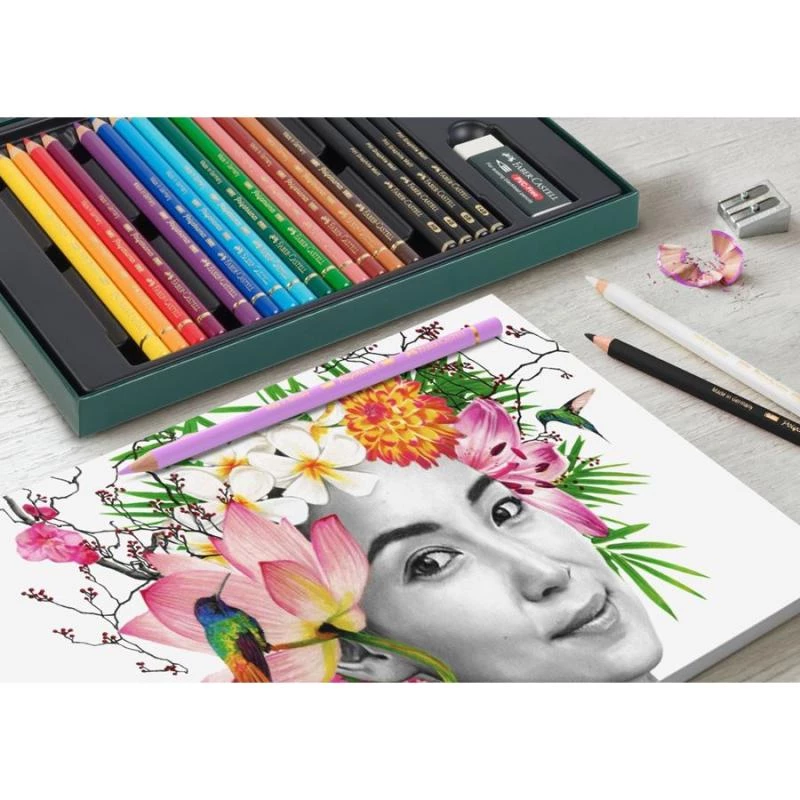 Eļļas bāzes zīmuļu komplekts Faber-Castell Polychromos & Pitt Graphite Matt 21 gab. Daudzkrāsains