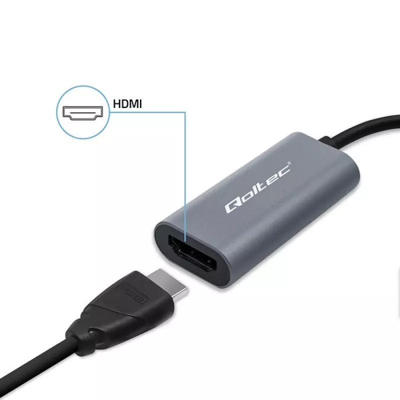 Adapter USB-C to HDMI 4K 60Hz 32AWG QOLTEC