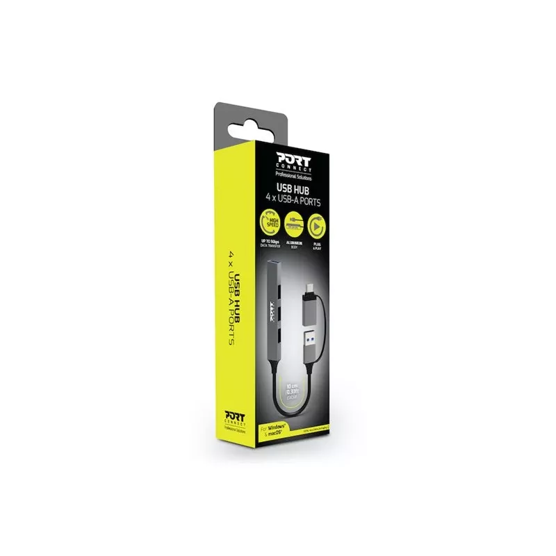 PORT CONNECT | HUB USB-C/USB-A 4 porti USB-A 3.0 5Gbps | 900160