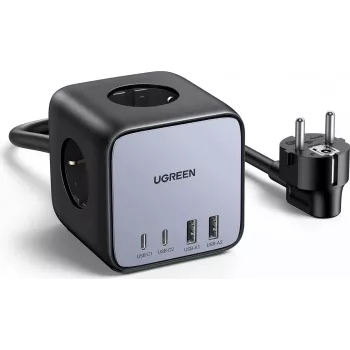 Ugreen DigiNest Pro 1 AC kontaktligzda(s) Type C 1.8 m 4 3680 W Melna