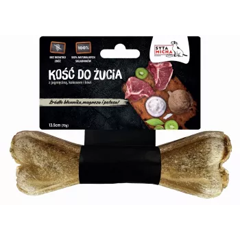 Košļājamā rotaļlieta / dabīgs našķis SYTA MICHA Kivi ar kokosriekstu 13,5 cm suņiem, jēra garša, 70 g