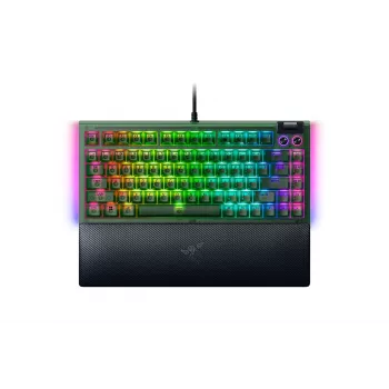 Mehāniskā spēļu tastatūra Razer MelnsWidow V4 75% — vadu savienojums, ASV izkārtojums, Phantom zaļa Edition, Razer mehāniskie taktilie slēdži