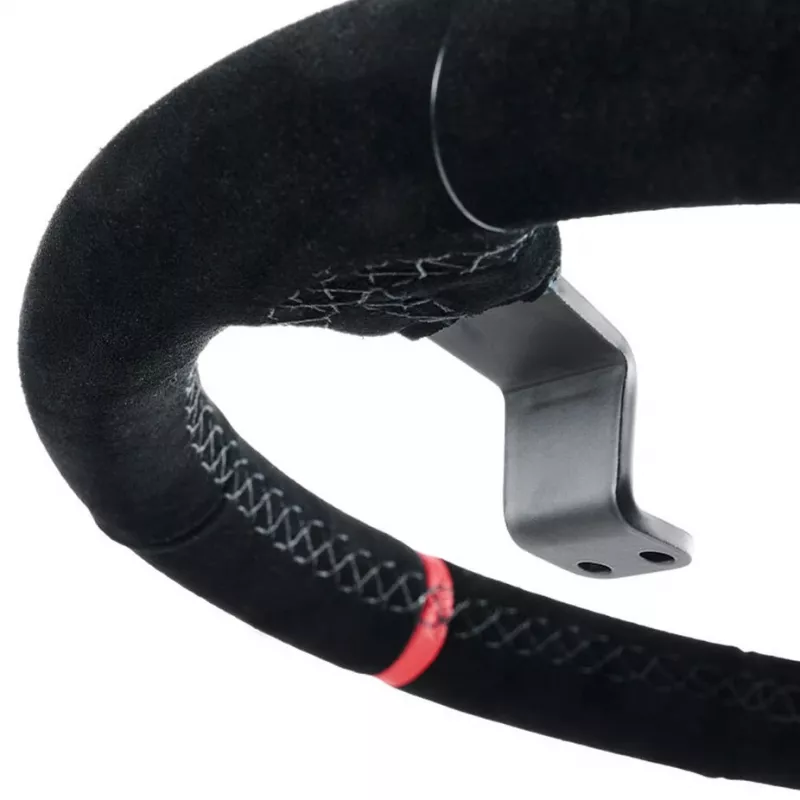 Asetek SimSports stūres aploces, padziļināta, 340 mm - melna, zamšāda