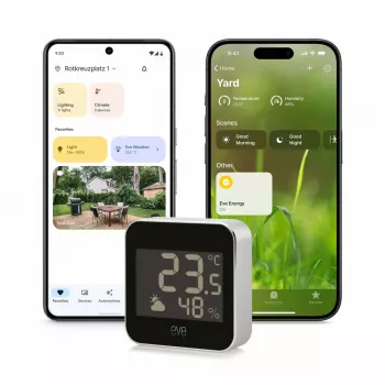 Laika stacija Eve Systems EVE O — iekštelpu/āra temperatūras un mitruma monitors