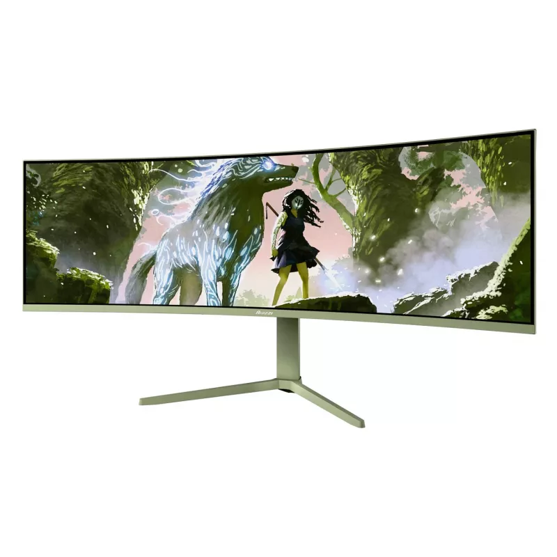 Izliekts datora monitors Arozzi Nova 49 collas (124,5 cm) Dual QHD 5120×1440 LED VA, 4 ms, zaļš