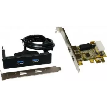 Iekšējais PCIe USB 3.2 Gen 1 adapteris Exsys EX-11072, izeja USB 3.2 Gen 1, 75×52 mm, 0,2 kg