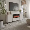 Kumode Cama Meble Volare 200 x 39 x 75 cm, kašmira apdare, skaidu plātnes korpuss, iebūvēts kamīns