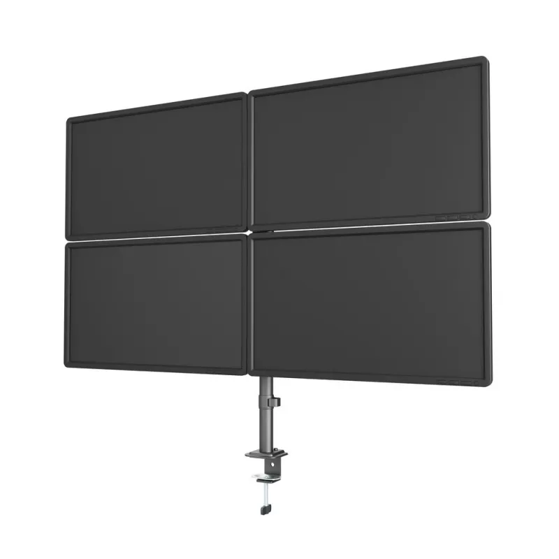 Monitora stiprinājums Gembird MA-D4-01, galda skava līdz 4 displejiem, 32 collas (81,3 cm), 40 kg, VESA 75x75–100x100, melns