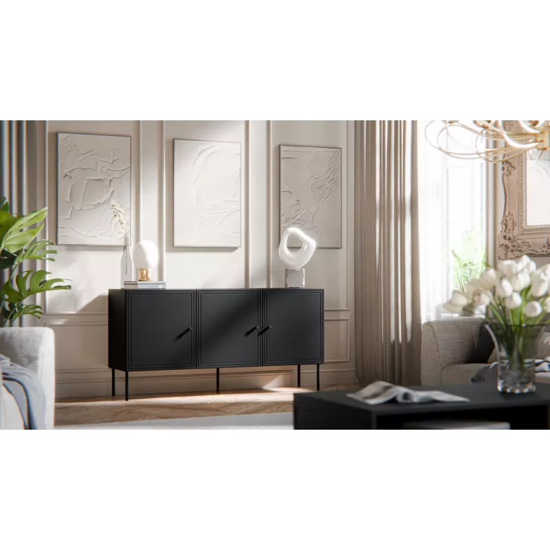 Cama 3D kumode PALAZZO BIS 151x40x75 matēts melns