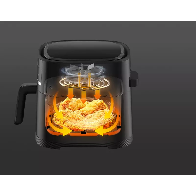 Xiaomi gaisa fritieris 6L MAF08 Vienvietīgā 1500 W karstā gaisa fritieris, melns