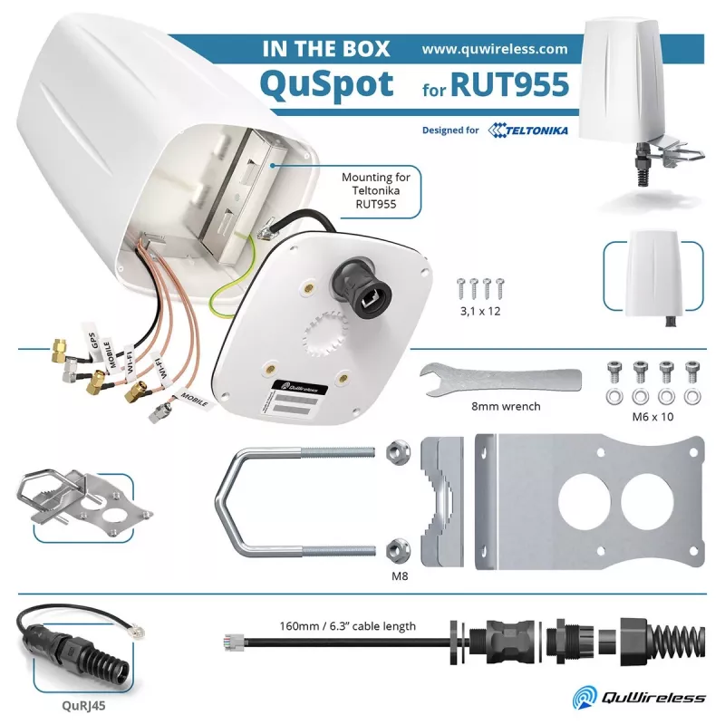 Daudzvirzienu antena QuWireless A955S 7 dBi