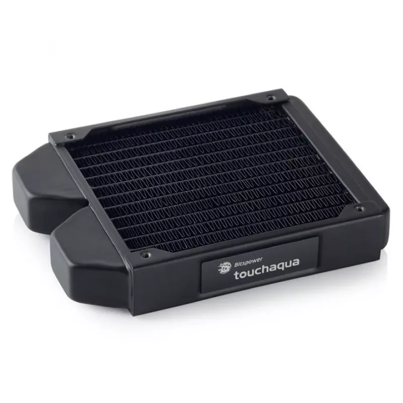 Radiators 120 mm BitsPower Tarasque BPTA-NLSS120-F2PB — plāns radiators vienam 120 mm ventilatoram