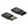DeLOCK USB 2.0 karšu lasītājs melns Micro SD MicroSDHC MicroSDXC 480 Mbit/s
