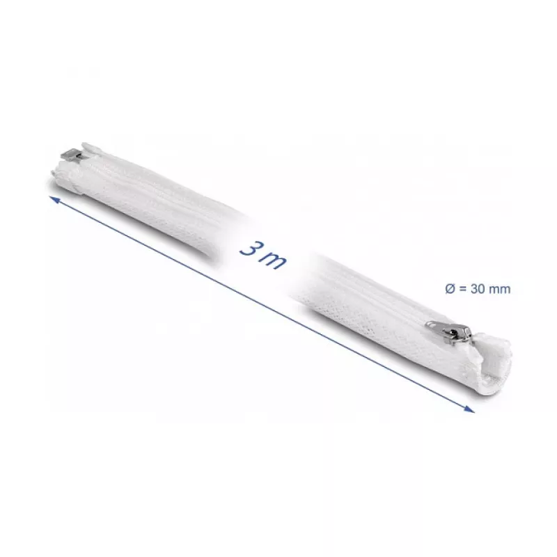 Pītais apvalks DeLOCK 20834 3m x 30mm Balts
