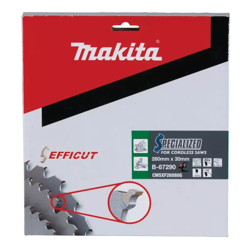 T.C.T. zāģa asmens 260X2.15X30mm 10° T80 EFFICUT
