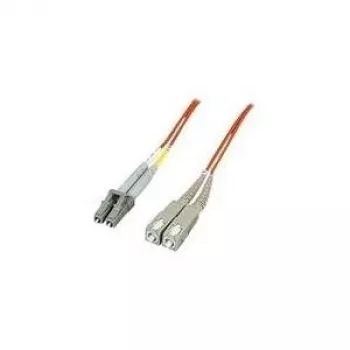 Intellinet optiskās šķiedras plāksterkabelis, OM2, LC/SC, 1 m, oranžs, dupleksais, daudzmodu, 50/125 µm, LSZH, šķiedra, mūža garantija