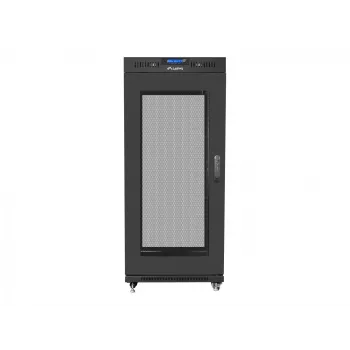 Instalācijas skapis, statīvs 19 inch, 27U, 600x800, melns, perforētas durvis, LCD (plakanais iepakojums)