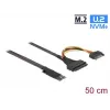 DeLOCK M.2 Key M uz U.2 SFF-8639 NVMe adapters ar 50 cm kabeli