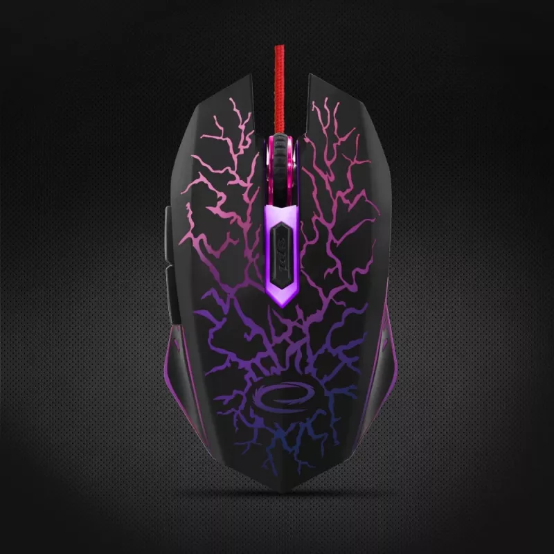 Esperanza MX211 LIGHTNING - Pele - USB - Pele - Optiskā - 6 pogas - Melna