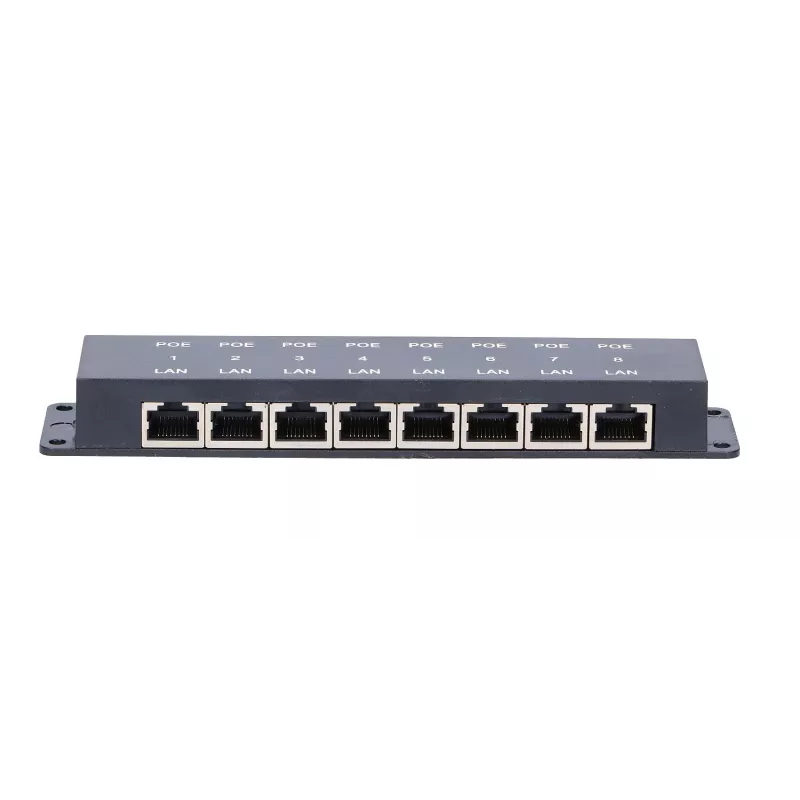 Extralink 8-portu PoE inžektors, 8x 100Mb/s RJ45