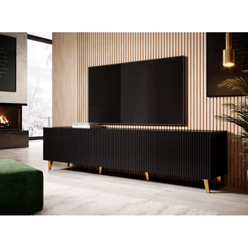 Cama RTV skapis PAFOS 200x42x52 melns matēts