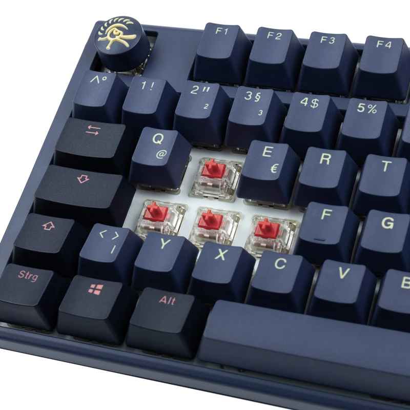 Ducky One 3 TKL tastatūra, spēlēm, USB, zila