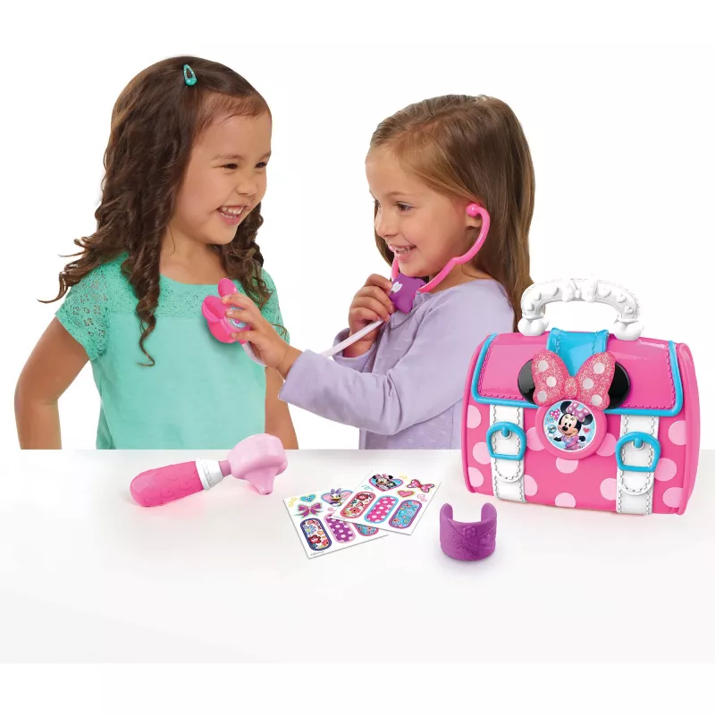 Disney Junior Minnie pele Bow-Care Doctor Bag Set, bērnu mājsaimniecības rotaļlieta