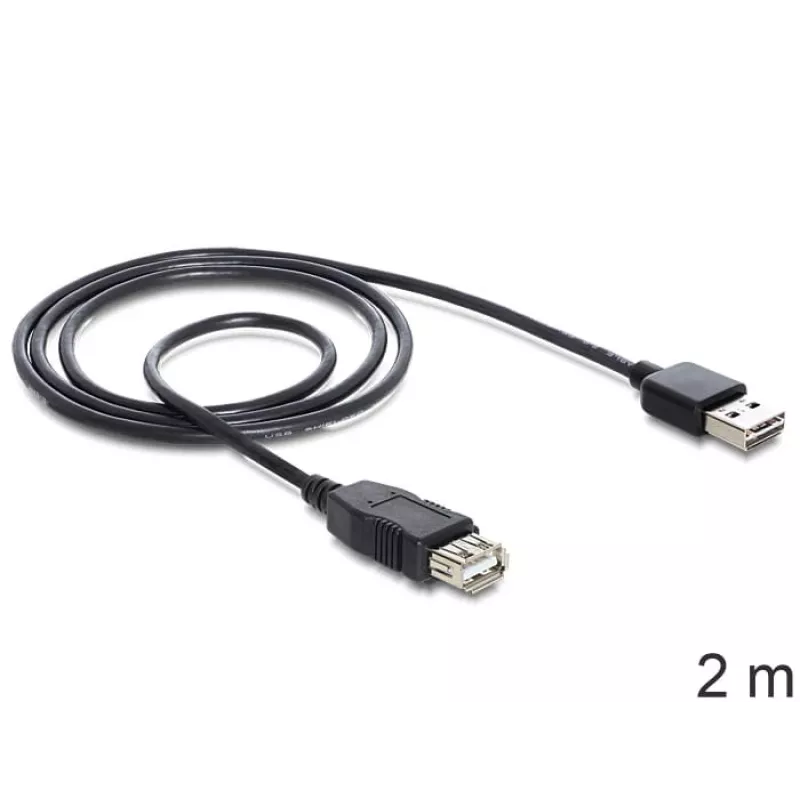 USB kabelis DeLOCK EASY-USB 2.0-A 2m melns