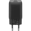 USB-C Ātrais lādētājs Nano, PD, GaN, 65 W, USB-C pīts kabelis (melns, 1x USB-A, 2x USB-C PD, Quick Charge 3.0, 1 metra kabelis)