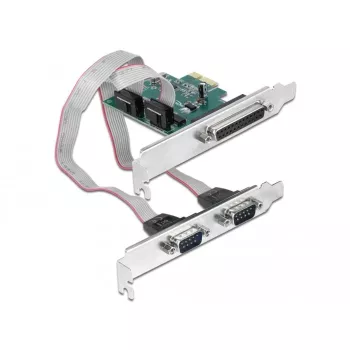 DeLOCK - Adapter Parallel/Serial - PCIe 1,1 Low-Profile - paralēlais x 1 + Seriālais x 2 (90413)