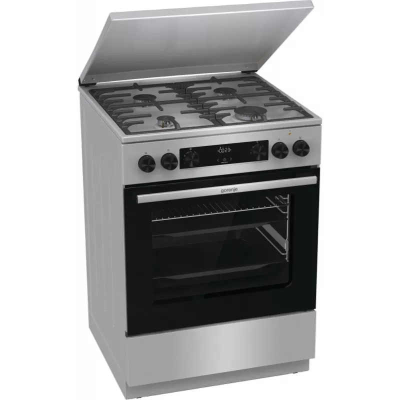 Gorenje GKS6C71XF brīvi stāvoša plīts ar cepeškrāsni sudraba krāsā