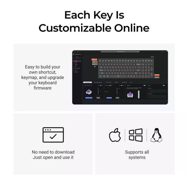 Mehāniskā tastatūra Keychron K4 HE ar Gateron Double‑Rail Magnetic Nebula slēdžiem, bezvadu, melna, US izkārtojums