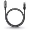 Ethernet kabelis USB-C 3.2 Gen2 spraudnis > RJ-45 spraudnis (melns/sudraba, 5 metri, pīts tekstila apvalks)
