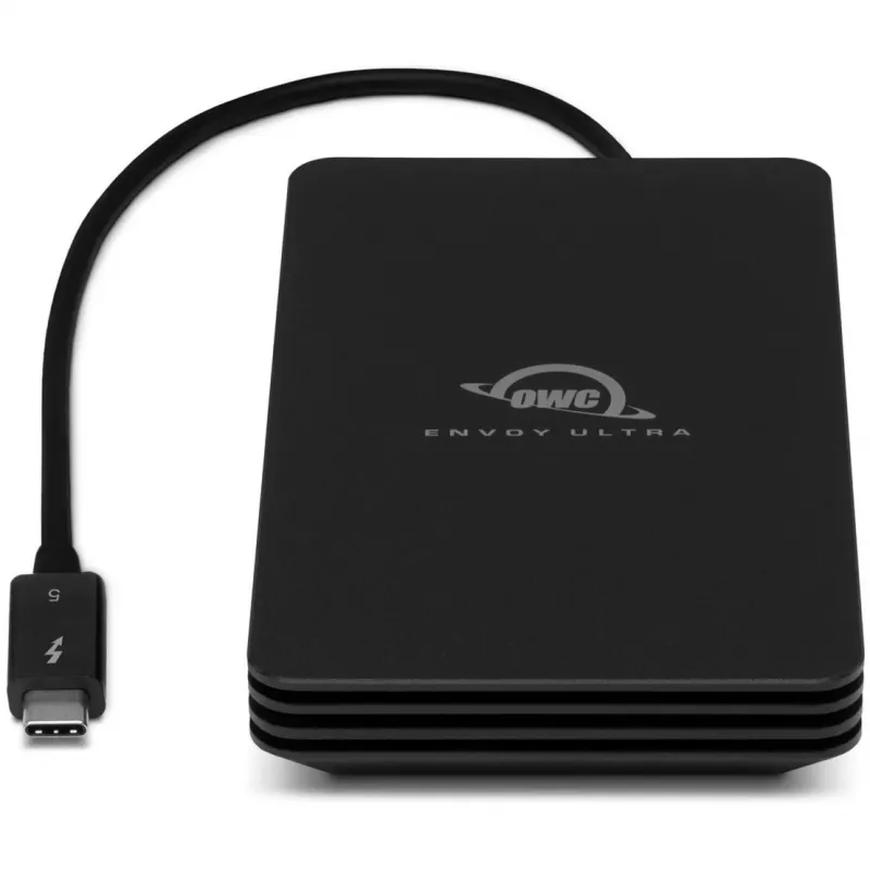 OWC Envoy Ultra - SSD - 2 TB - ārējais (pārnēsājams) - M.2 NVMe (M.2 NVMe) - Thunderbolt 5 (USB-C savienotājs) - Melns (OWCTB5ENVU02)