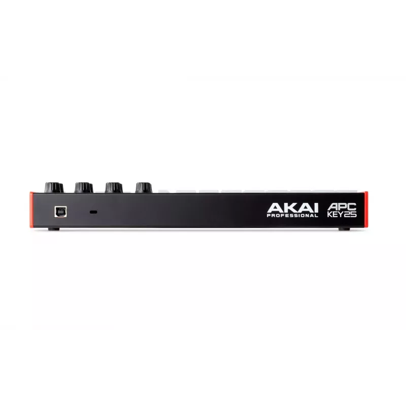 MIDI kontrolleris AKAI APC Key 25 MK2 — 25 ātrumjutīgi taustiņi, 40 spilventiņi, RGB apgaismojums, 8 enkoderi, USB barošana