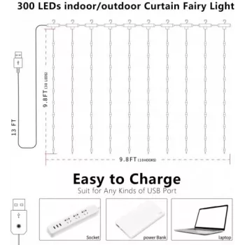 LED gaismas lente OEM X0013lX27J — 300 LED, silti balta